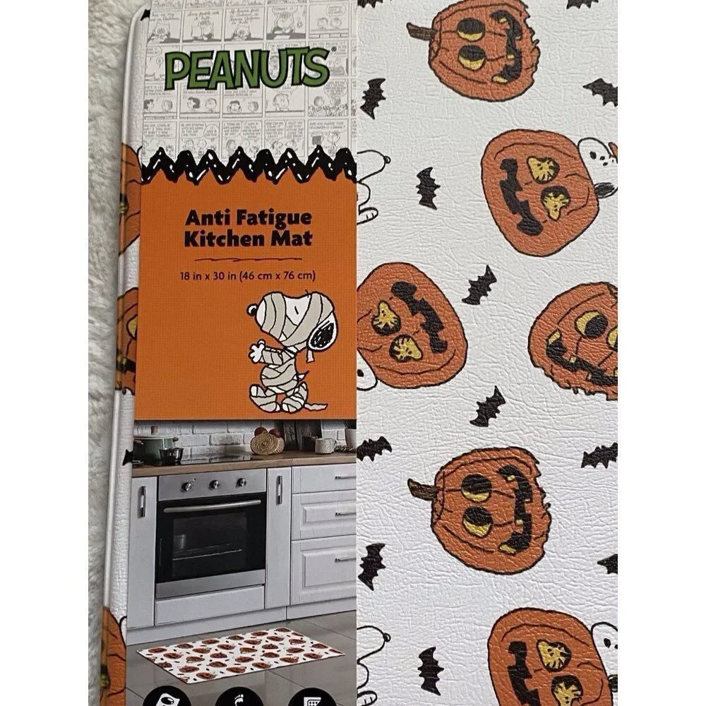 Peanuts Snoopy Woodstock Kitchen Mat Anti Fatigue 18x30”‎ Halloween Pumpkins NEW